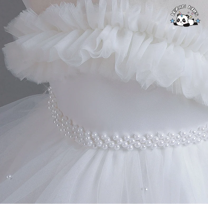 LEZONKIDS - Hot Selling  Kids Pink Dresses Little Girl Ball Gowns Flower Girls Long Dress
